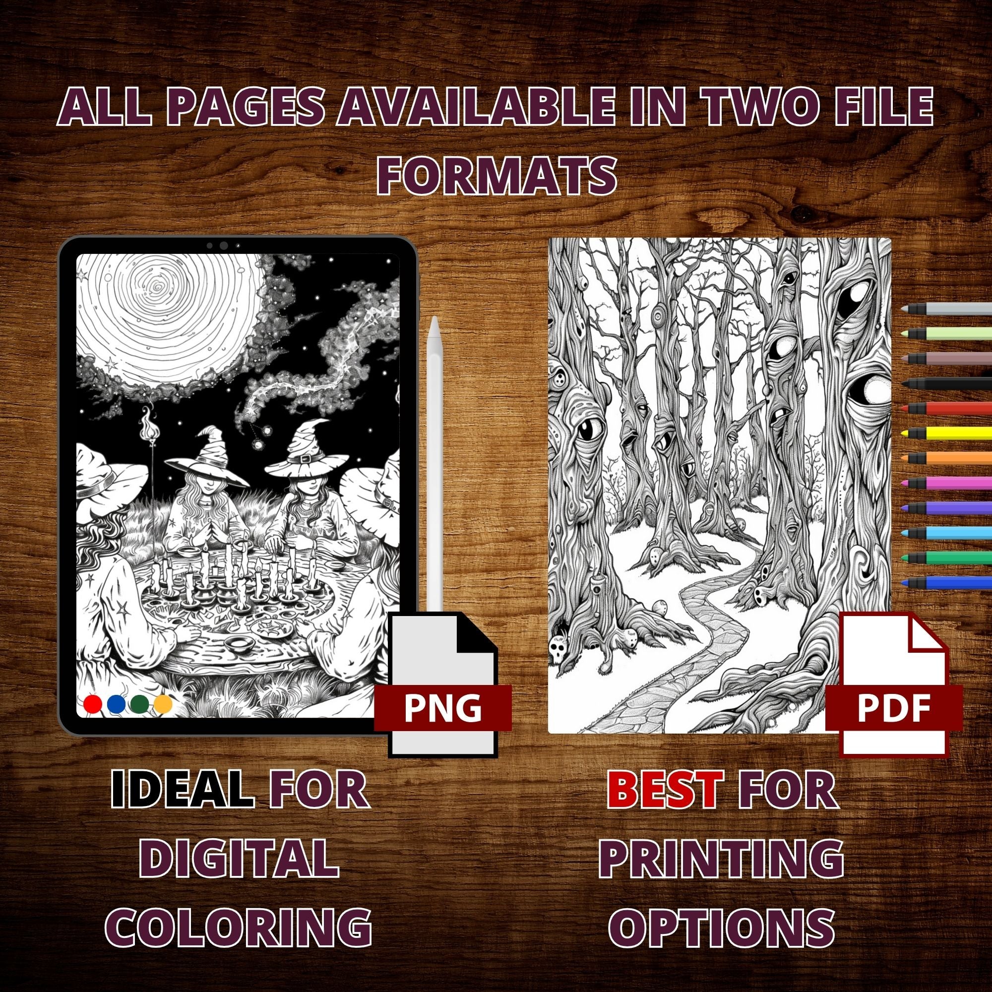 Wicked Witches Coloring Book Pages