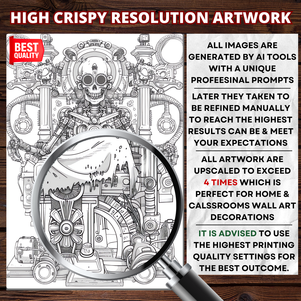 Steampunk Skulls Coloring Pages