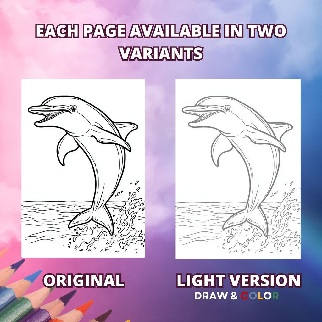 Dolphin Play Coloring Pages