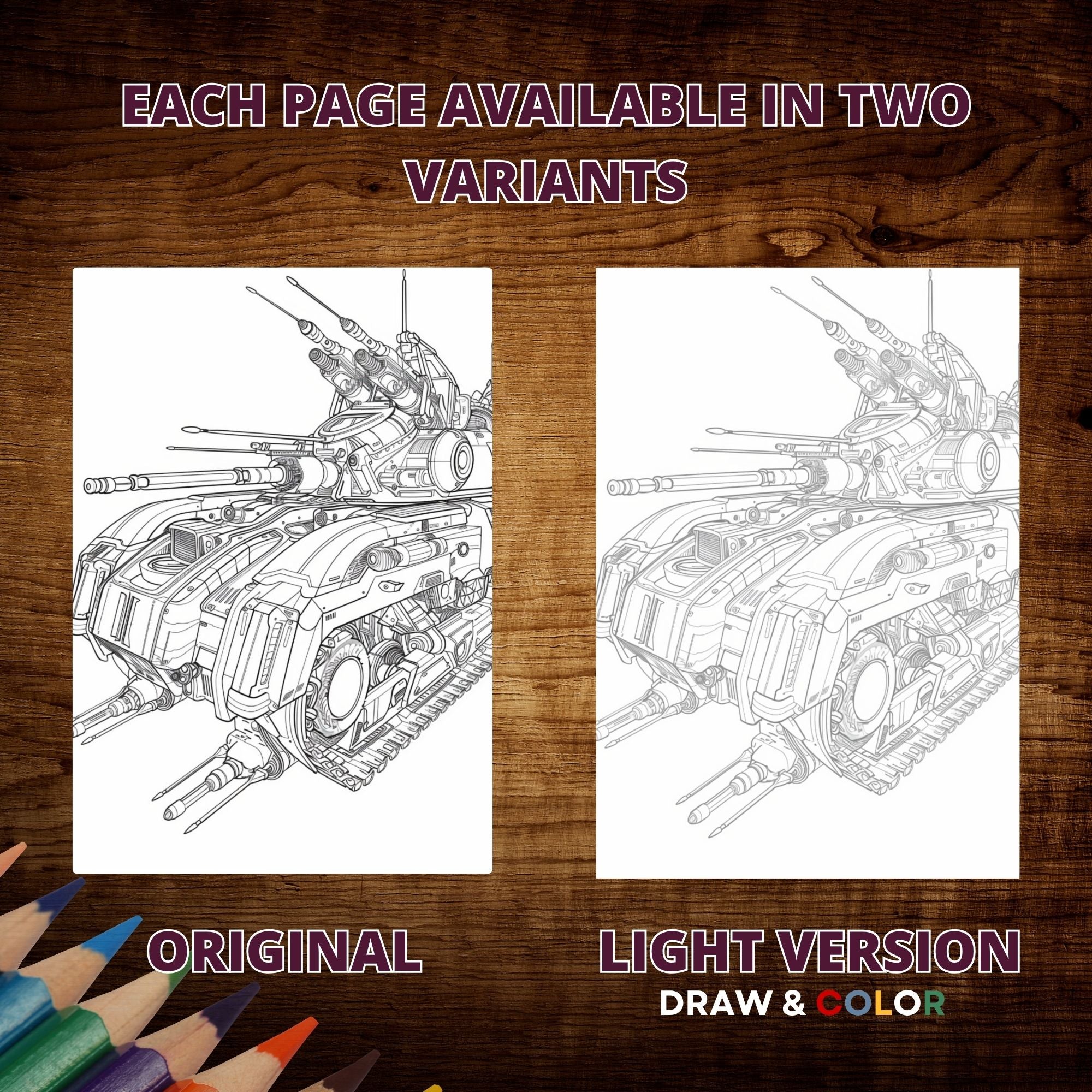 Futuristic Tanks Coloring Pages