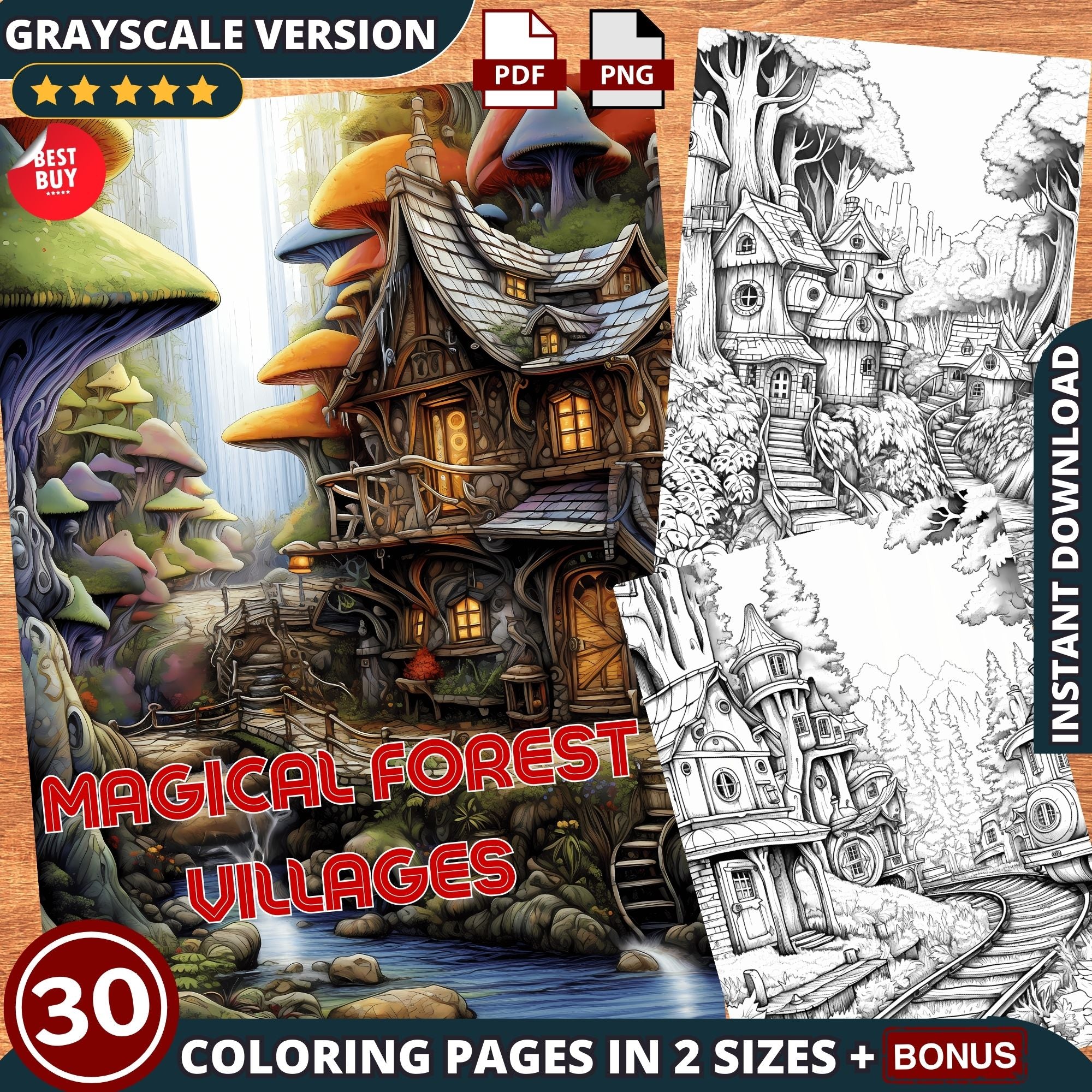 Magical Forest Villages Coloring Pages