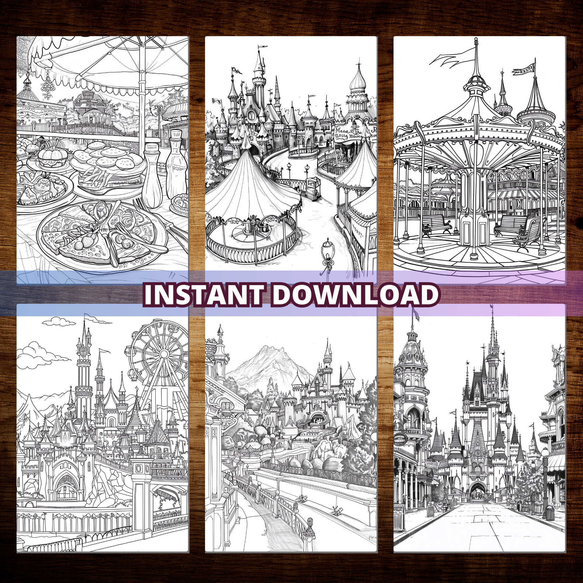 Theme Park Coloring Pages