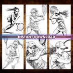 Tennis Girlie Coloring Pages