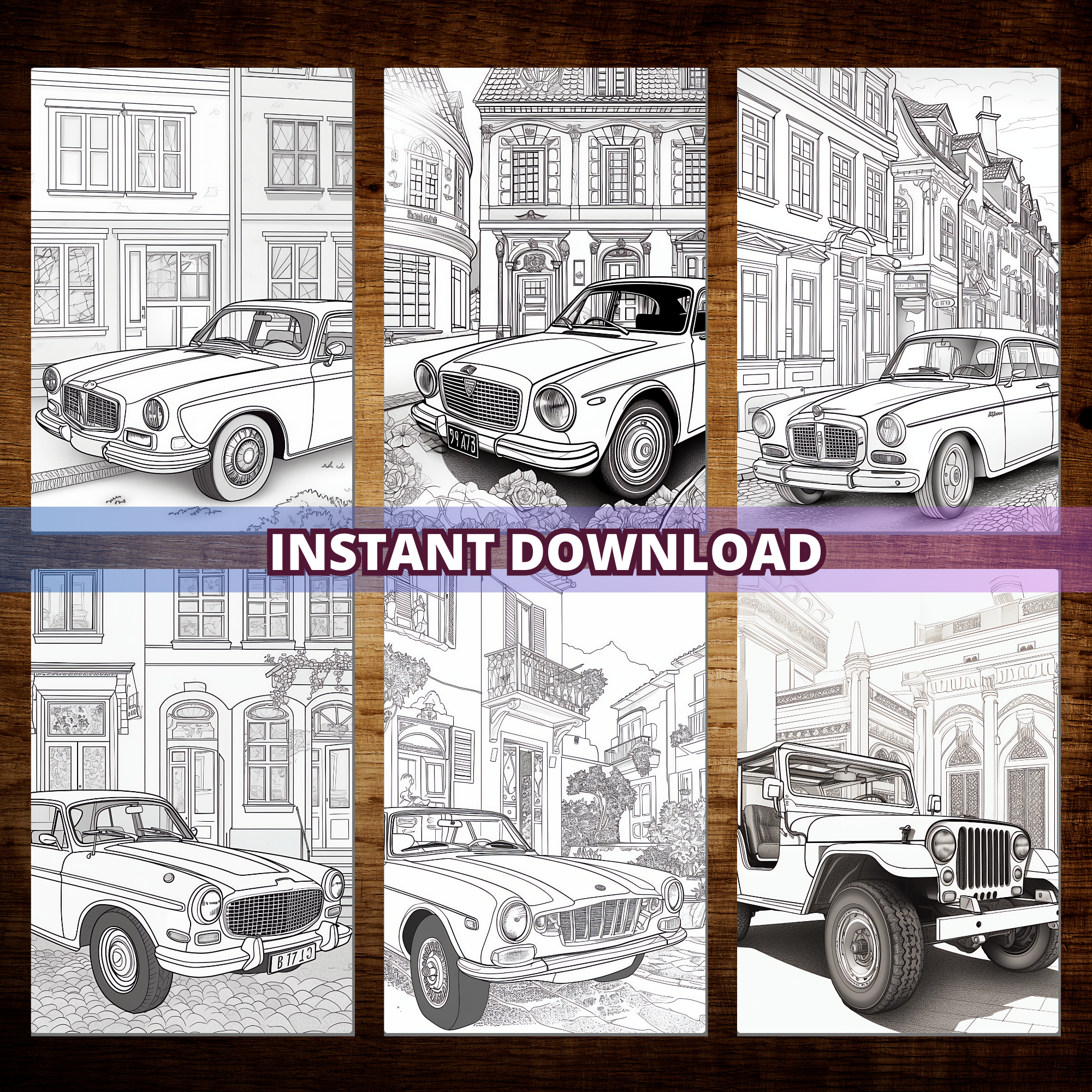 Classic Cars In Cities Coloring Pages