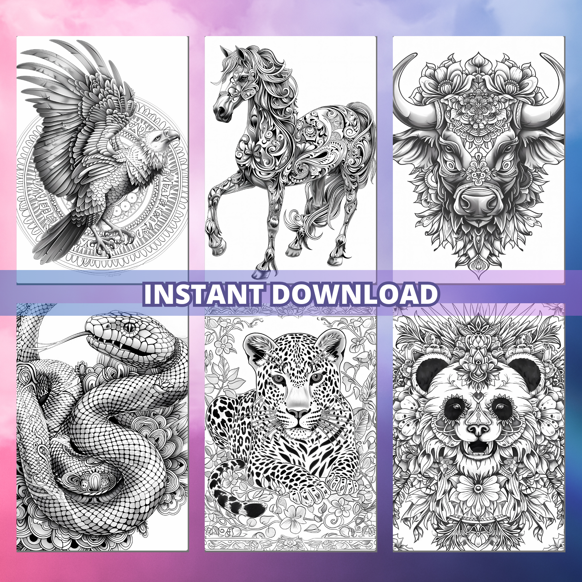 Animal Mandala Coloring Pages