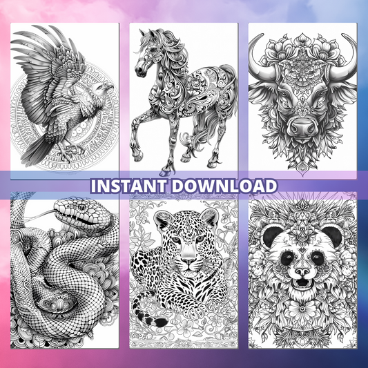 Coloriages de mandalas d'animaux