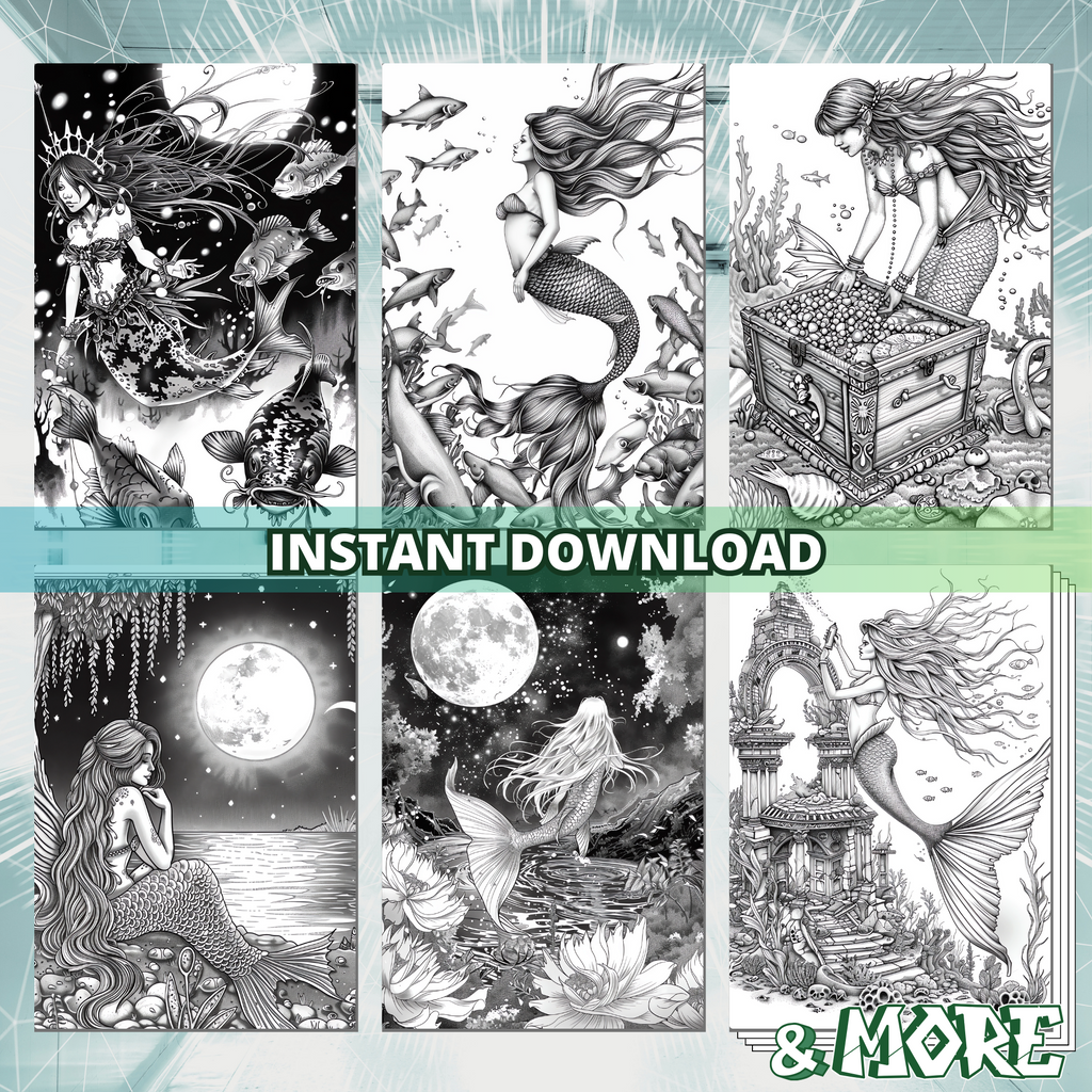 Wild Mermaids Coloring Pages