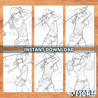 Golf Girlie Sport Coloring Pages