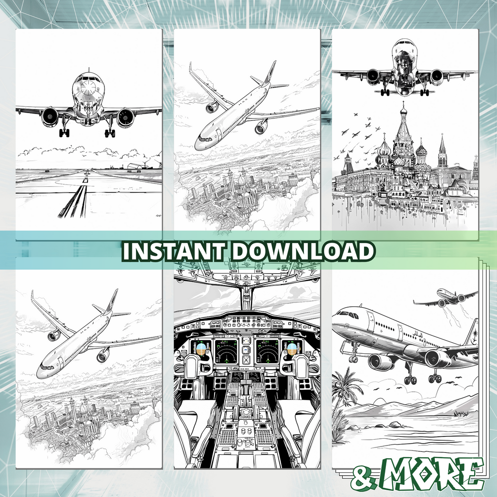 Sky Airplanes Coloring Pages