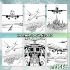 Sky Airplanes Coloring Pages