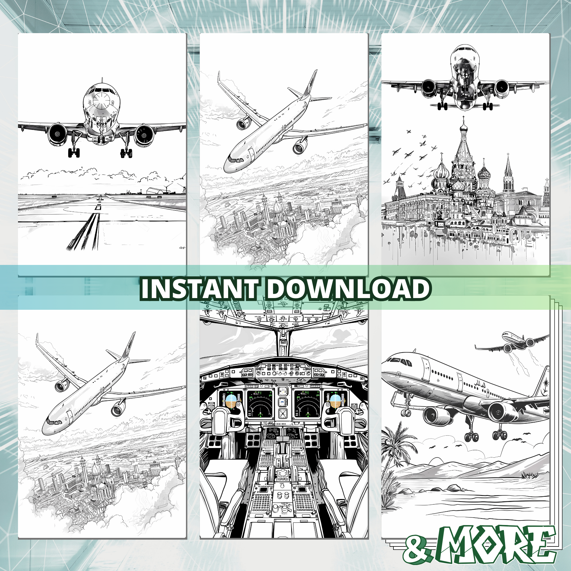 Sky Airplanes Coloring Pages