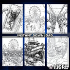 Zombies Unleaashed Coloring Book Pages