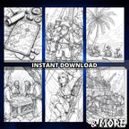 Pirates of The Seven Seas Coloring Book Pages