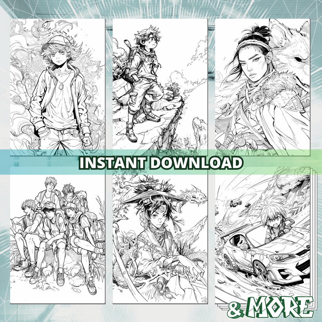 Anime Adventures' Guys Coloring Pages