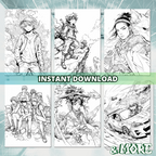 Anime Adventures' Guys Coloring Pages