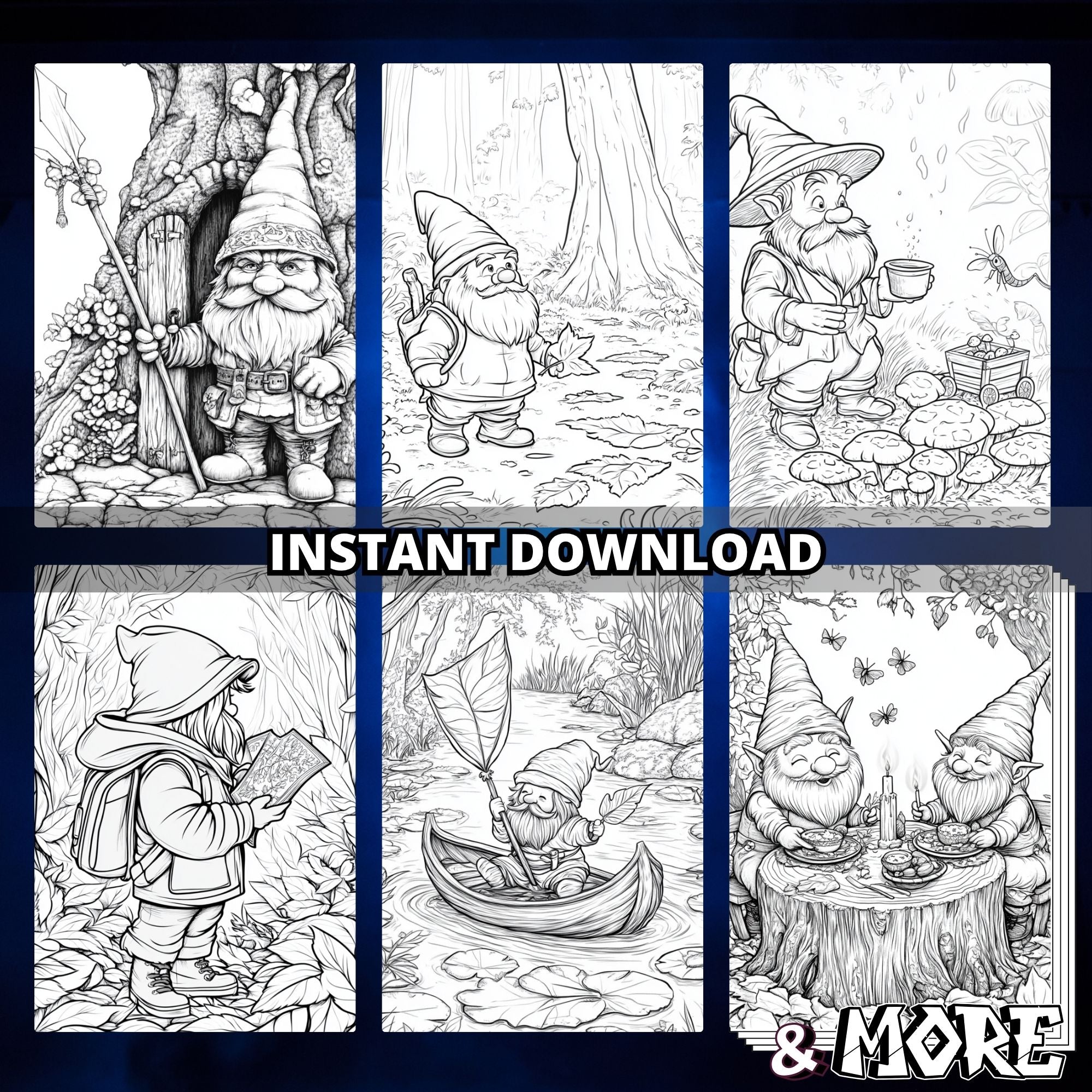 Little Footsteps (Gnomes) Coloring Book Pages