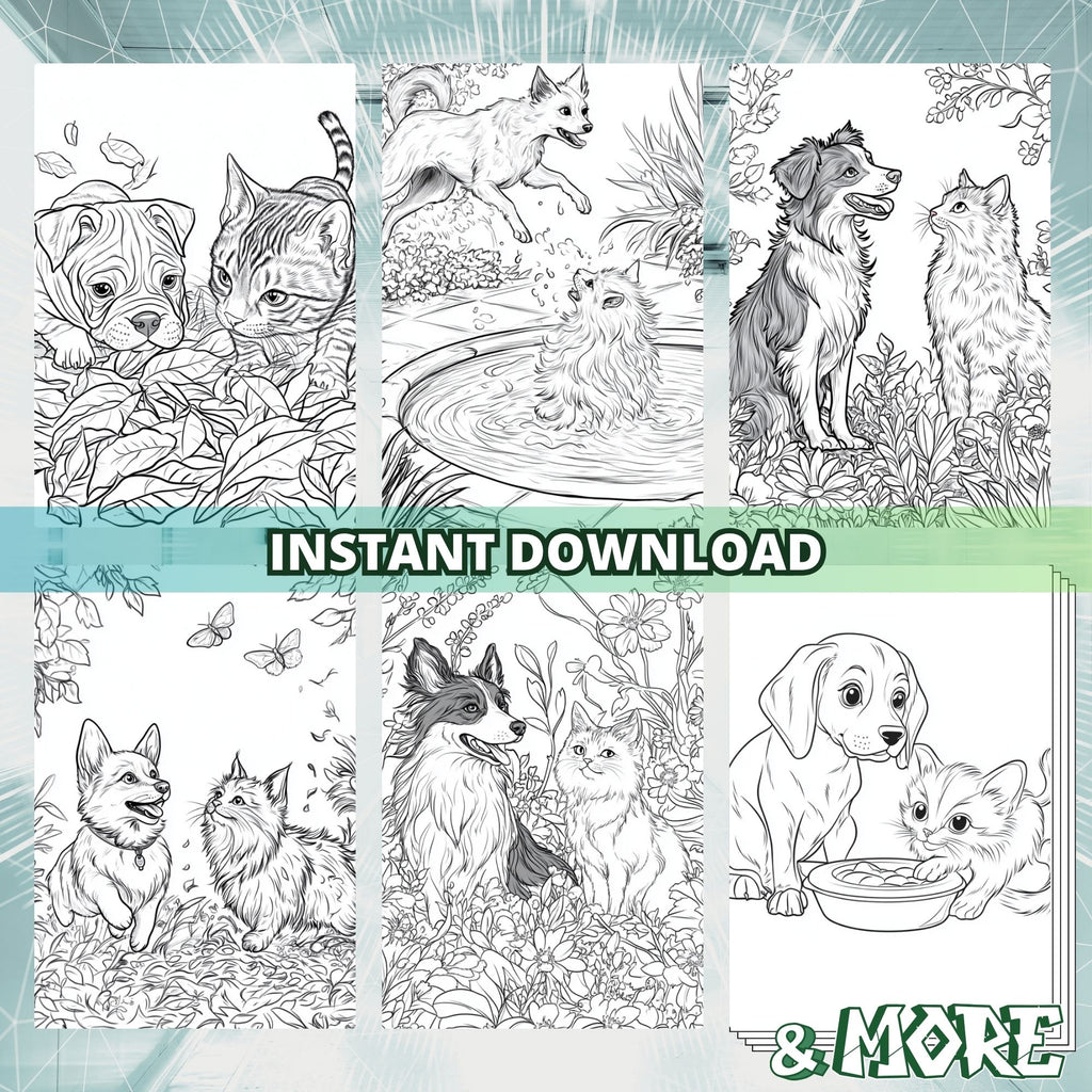 Puppies & Pussies Coloring Book Pages