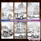 Classic Cars In Cities Coloring Pages