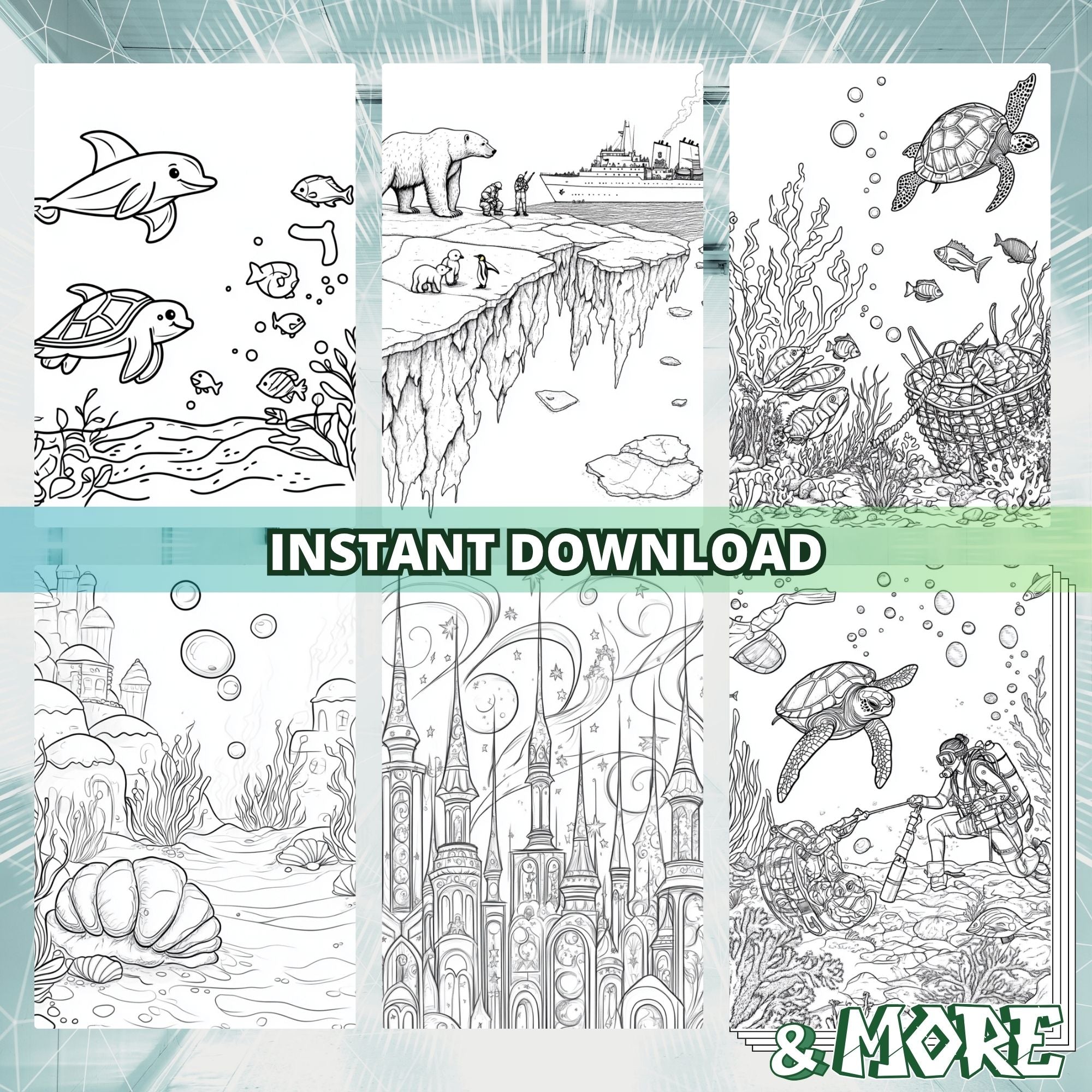 Kids' Beautiful Worlds Coloring Book Pages