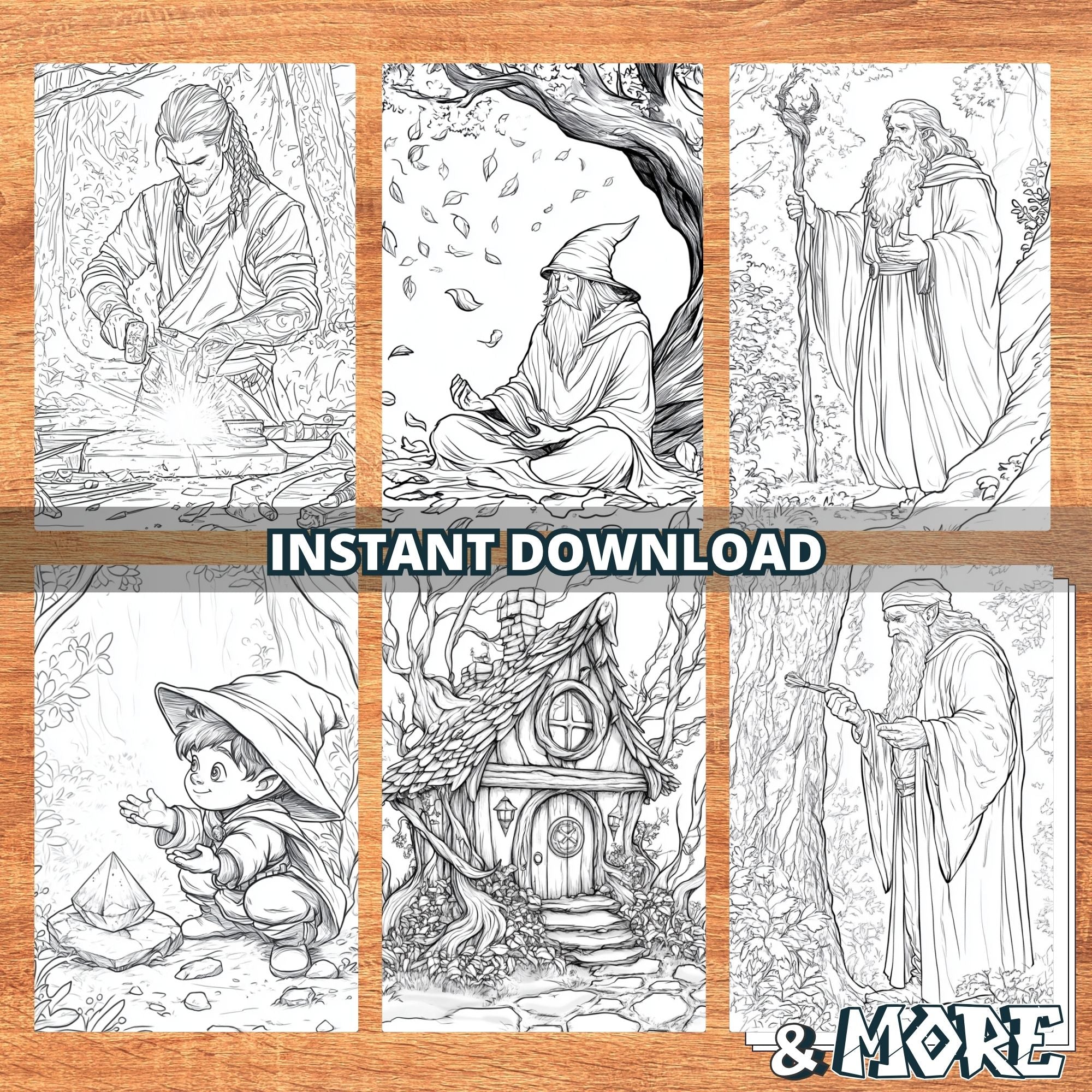 Enchanted Forest Wizards Coloring Pages