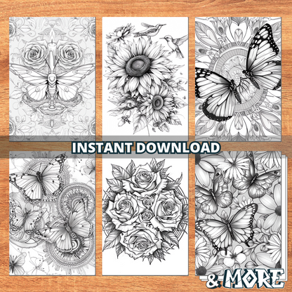 Rose's Beautiful Butterflies Coloring Pages