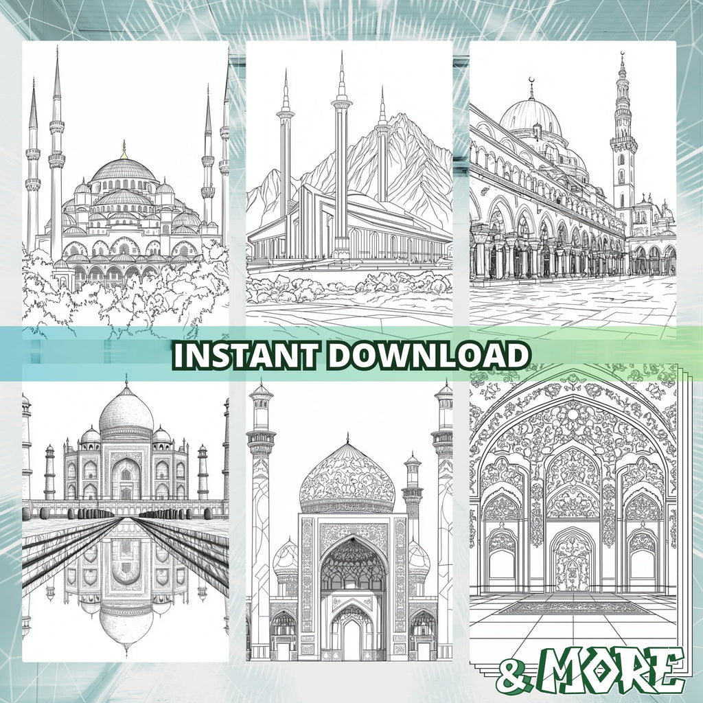 Great Islamic Buildings Coloring Book Pages