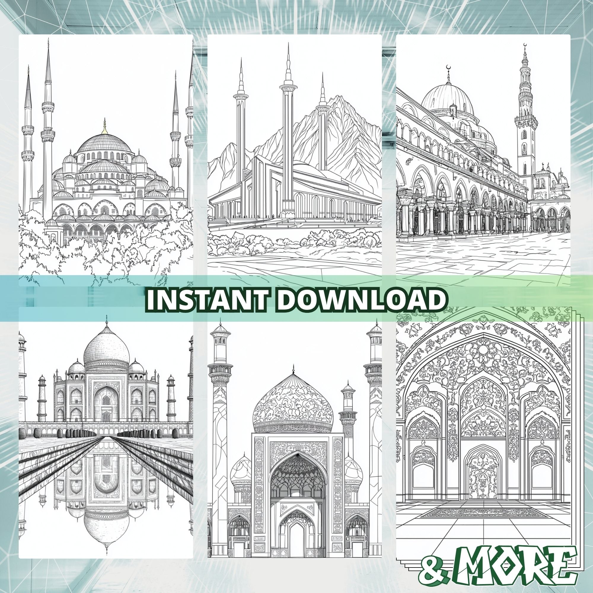 Great Islamic Buildings Coloring Book Pages