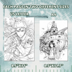 Anime Adventures' Guys Coloring Pages