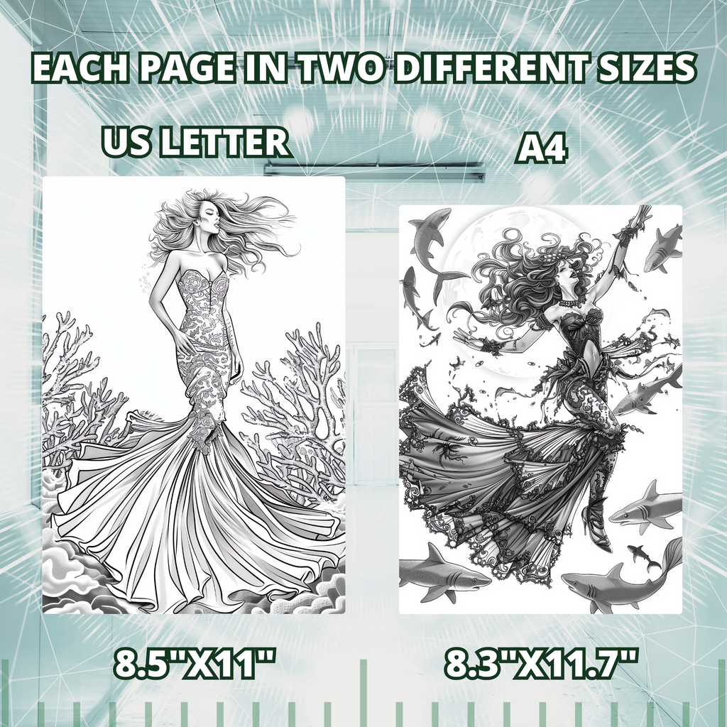 Wild Mermaids Coloring Pages