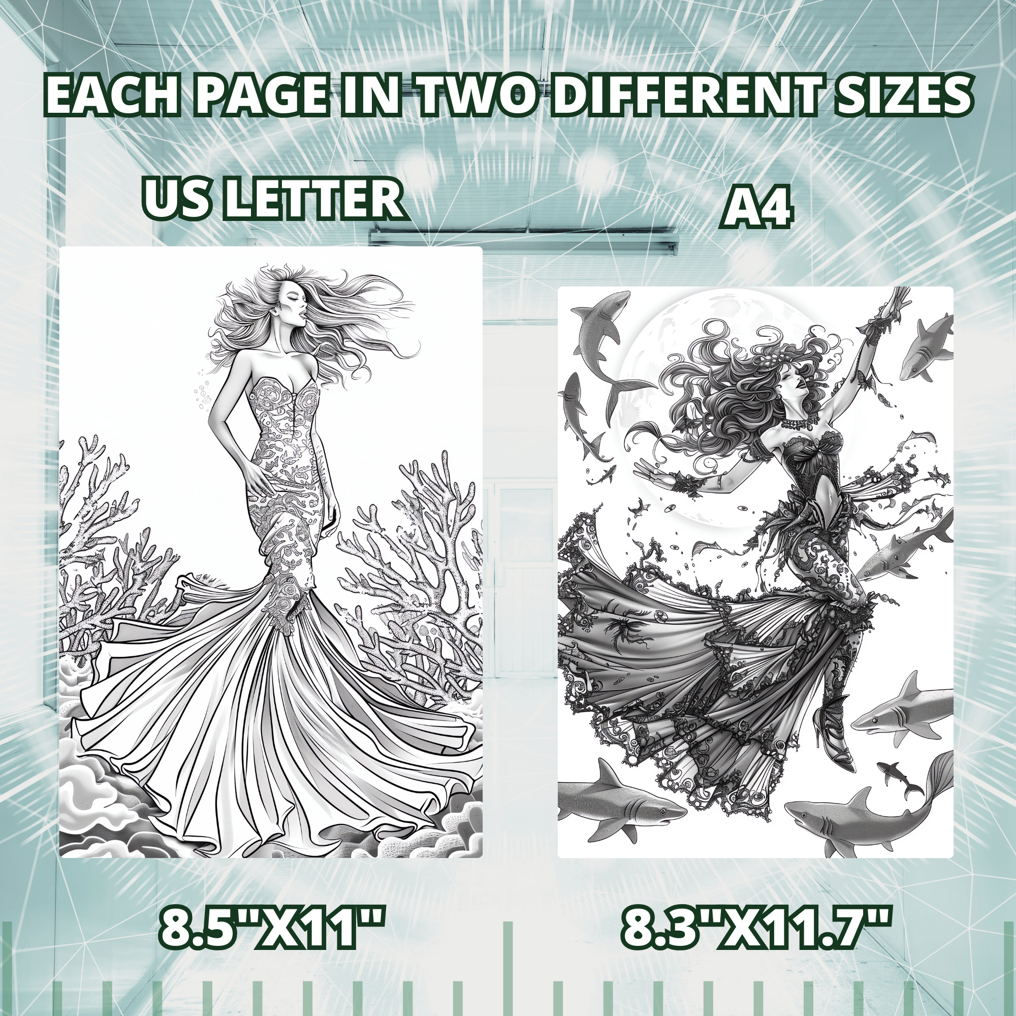 Wild Mermaids Coloring Pages