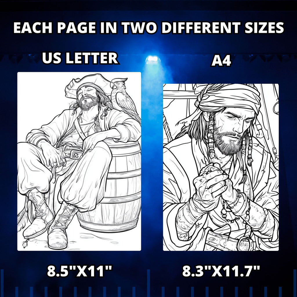 Pirates of The Seven Seas Coloring Book Pages