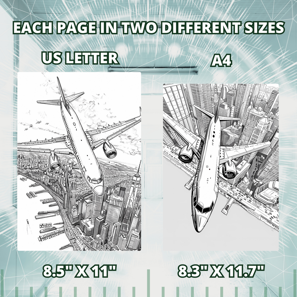 Sky Airplanes Coloring Pages