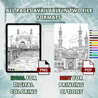Great Islamic Buildings Coloring Book Pages