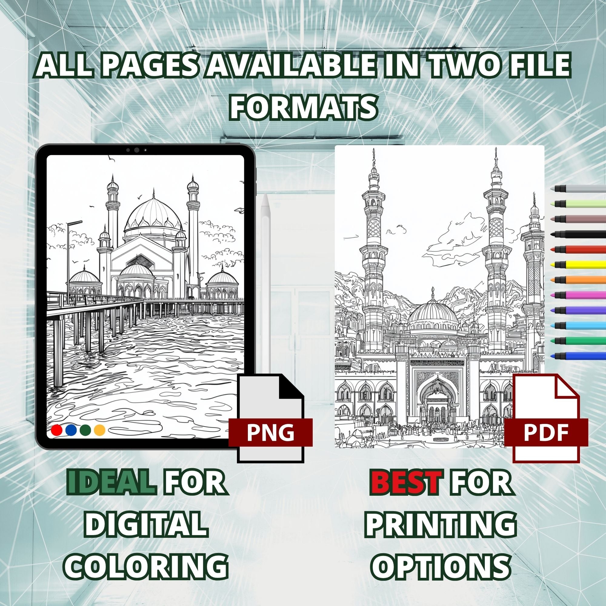 Great Islamic Buildings Coloring Book Pages
