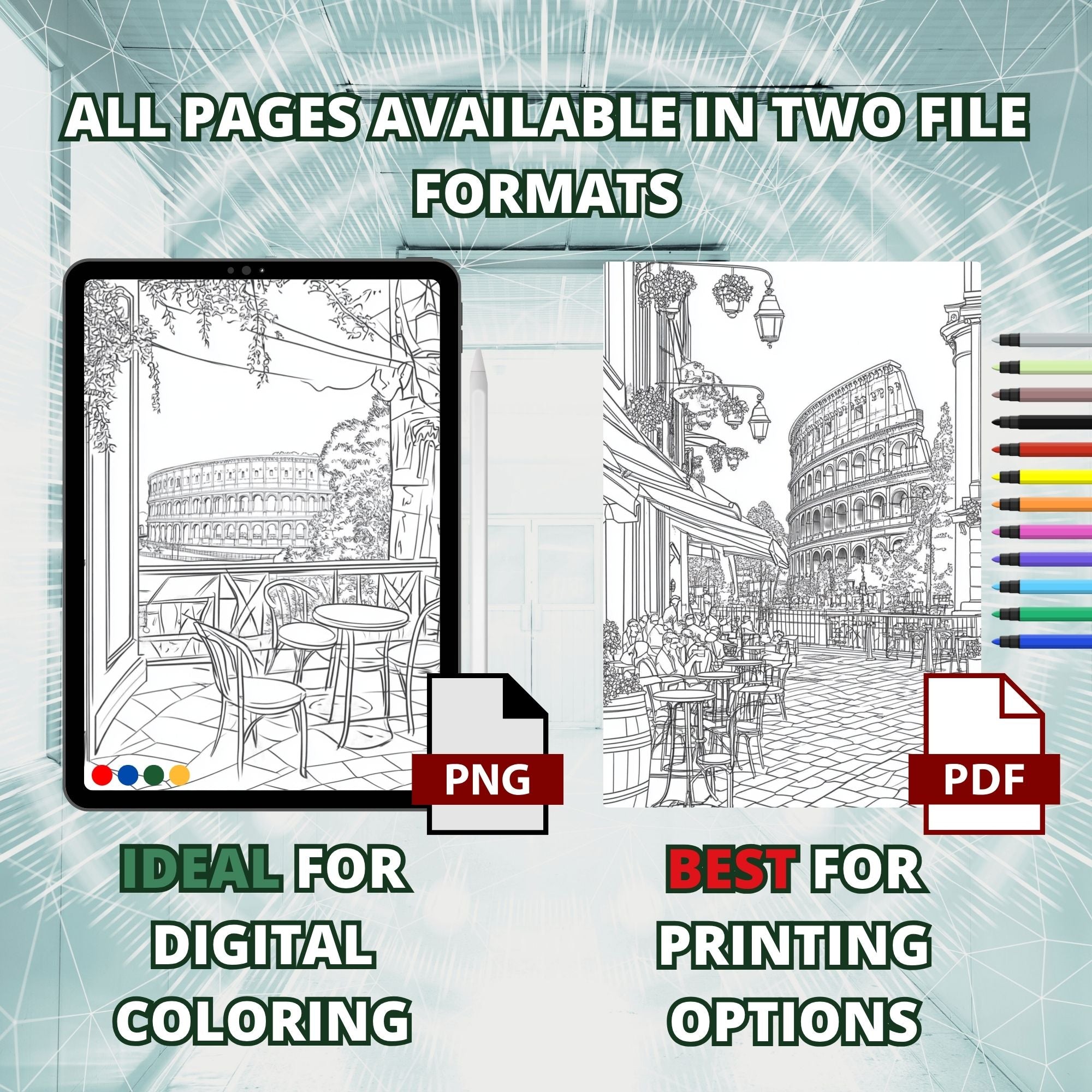 The Italian Coliseum Coloring Pages
