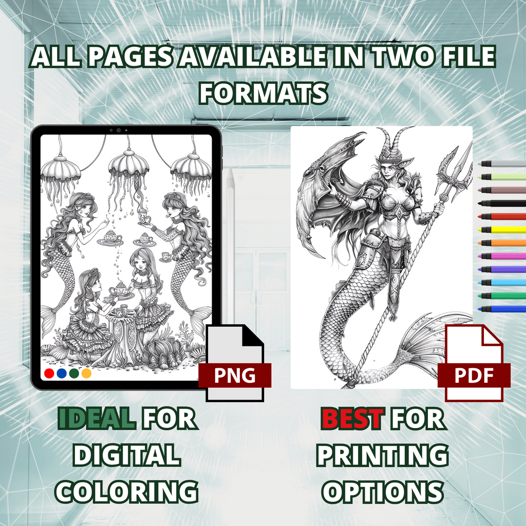 Wild Mermaids Coloring Pages