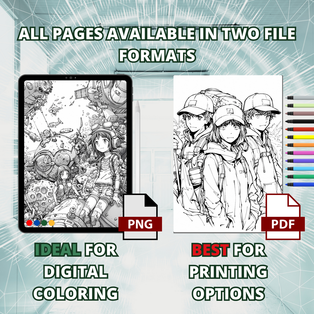 Anime Adventures' Guys Coloring Pages