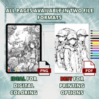 Anime Adventures' Guys Coloring Pages