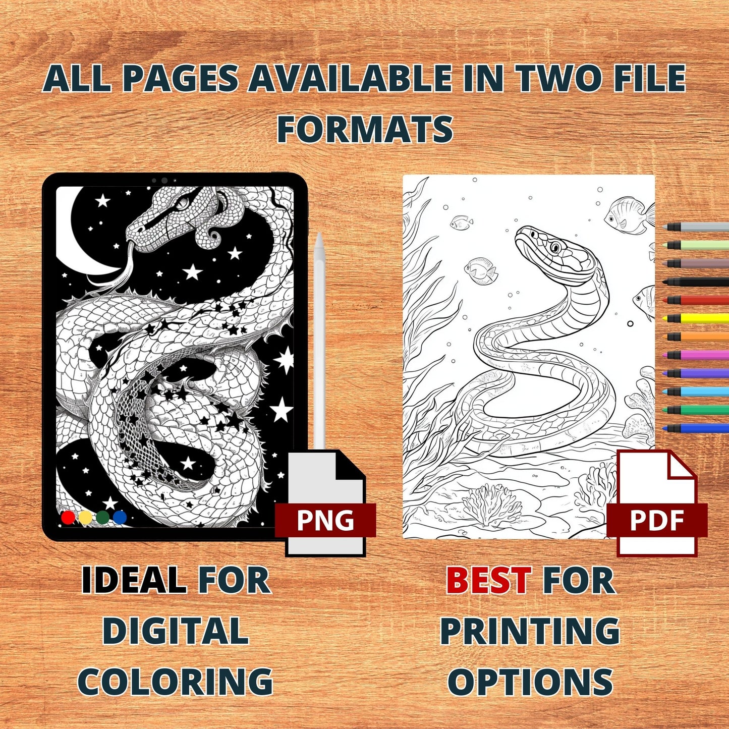 Coloriages de serpents sensationnels