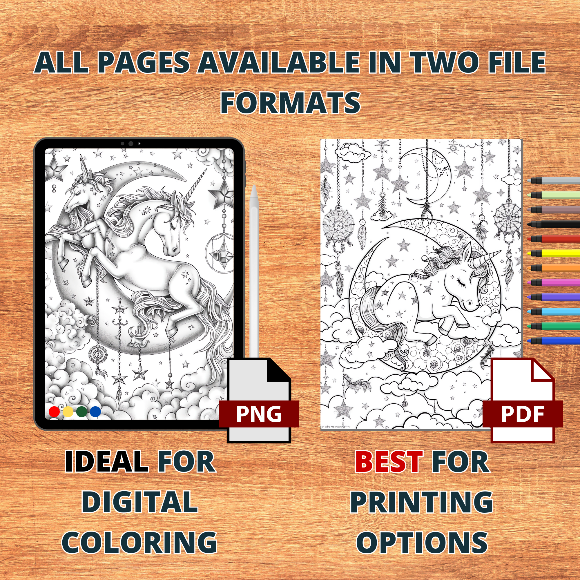 Unicorn Beautiful Horses Coloring Pages