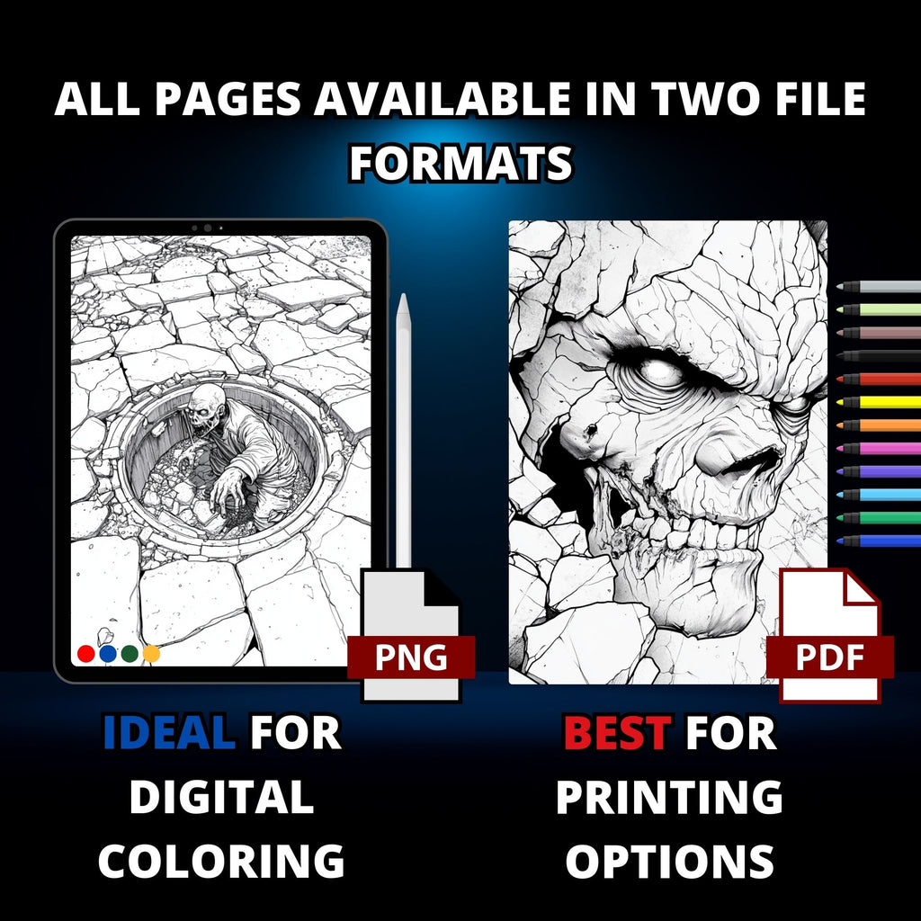 Zombies Unleaashed Coloring Book Pages