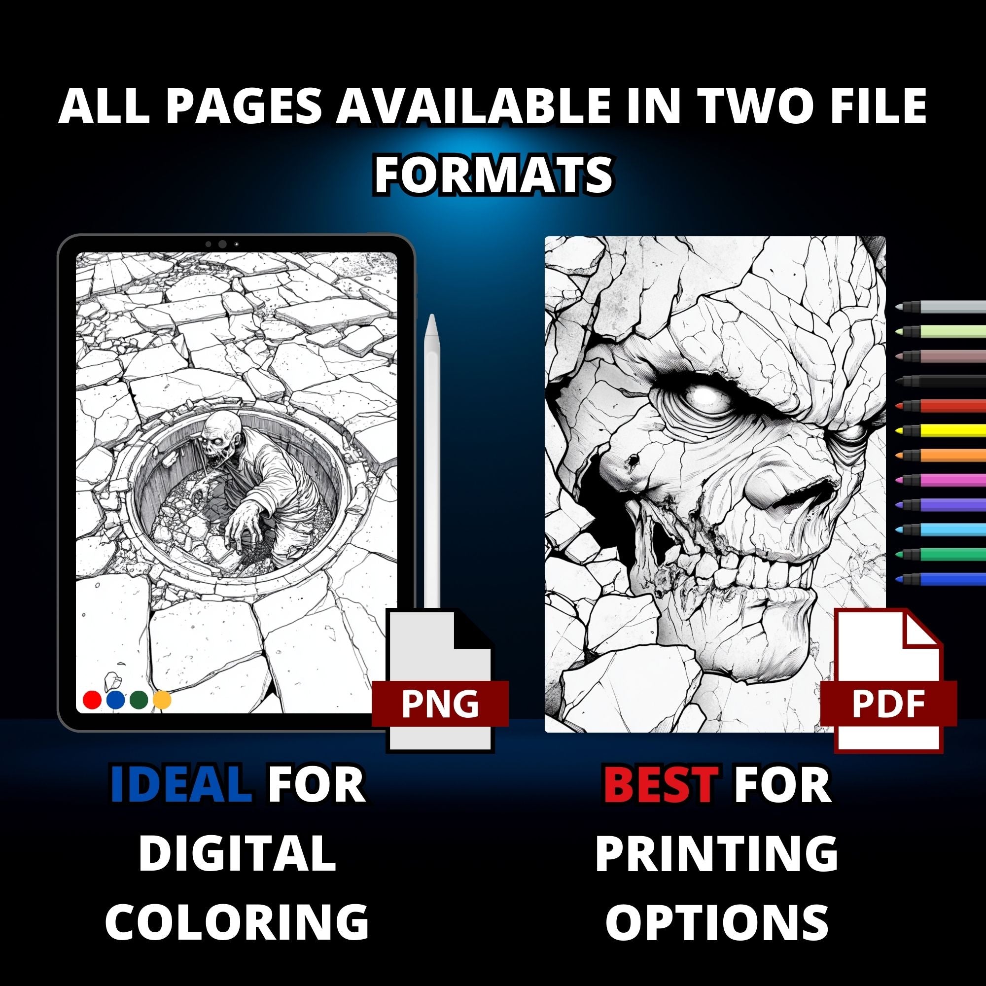 Zombies Unleaashed Coloring Book Pages