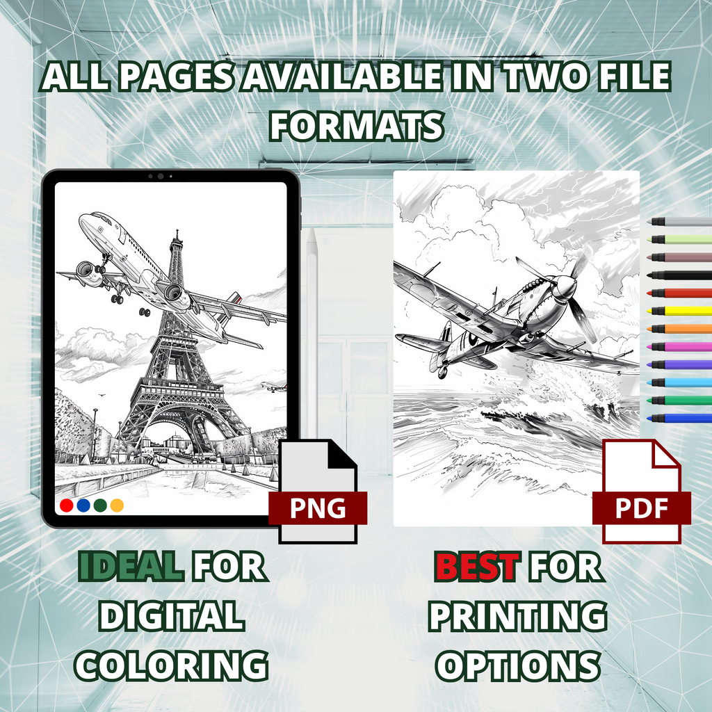 Sky Airplanes Coloring Pages