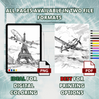 Sky Airplanes Coloring Pages