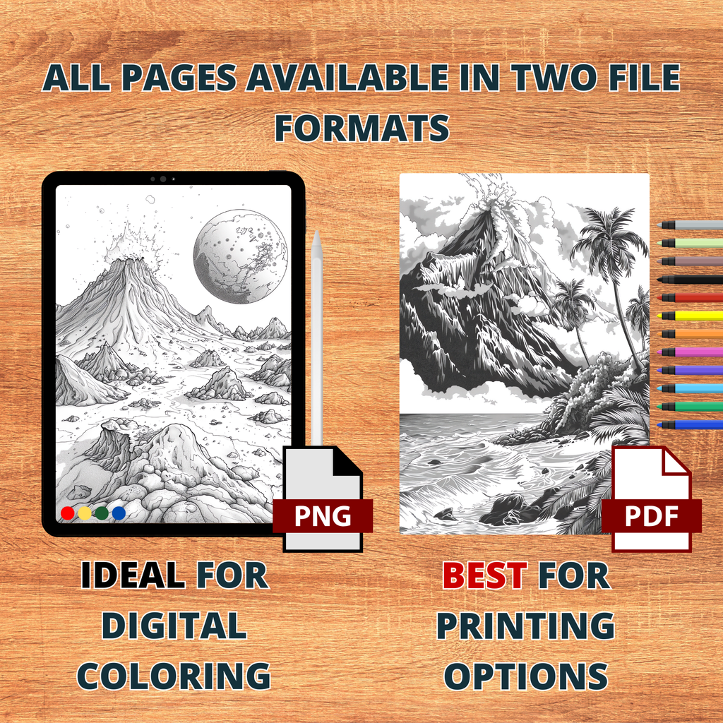 The Great Mountains' Volcanoes Coloring Pages