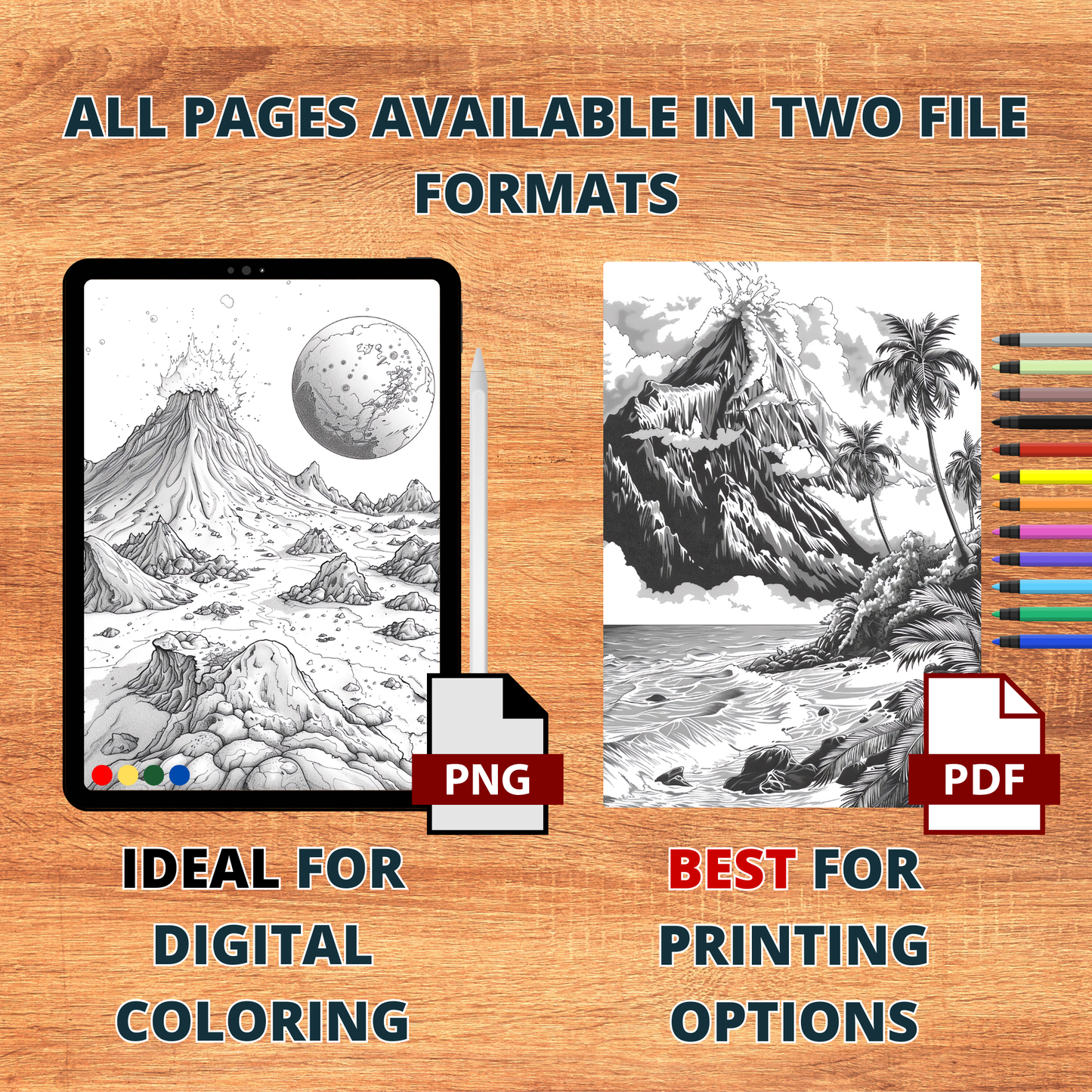 The Great Mountains' Volcanoes Coloring Pages