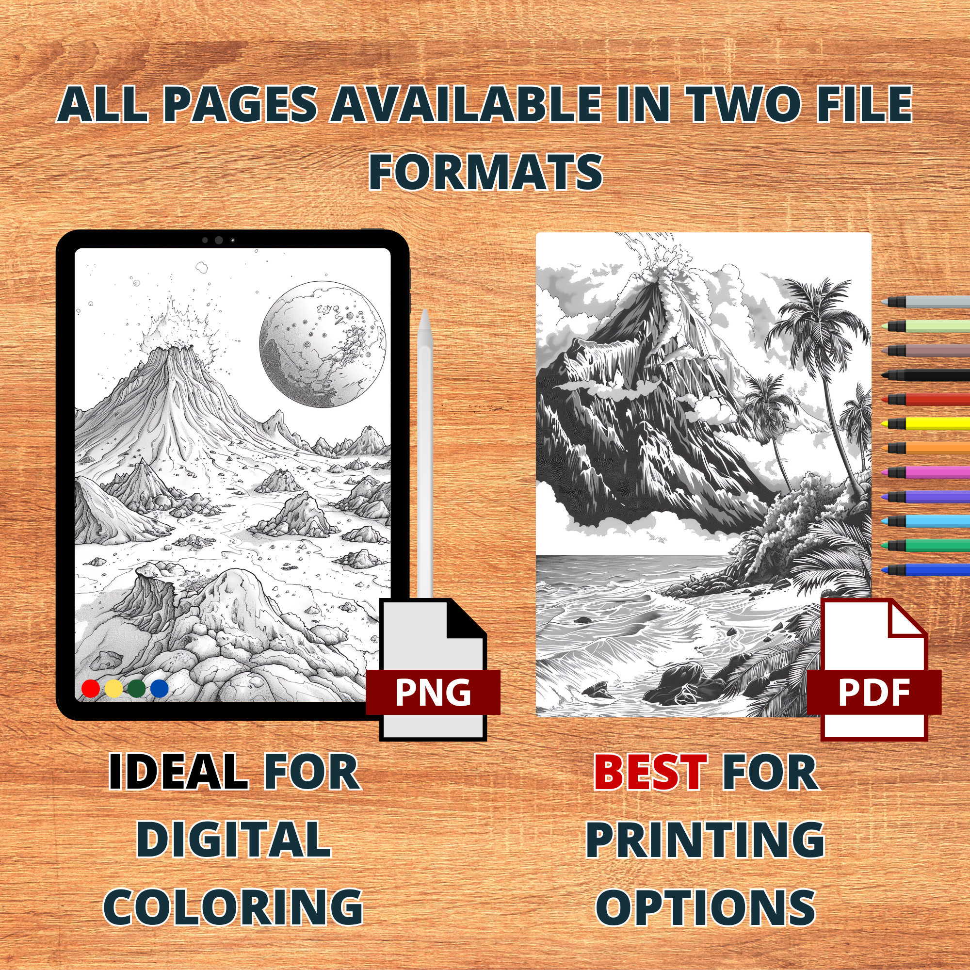 The Great Mountains' Volcanoes Coloring Pages