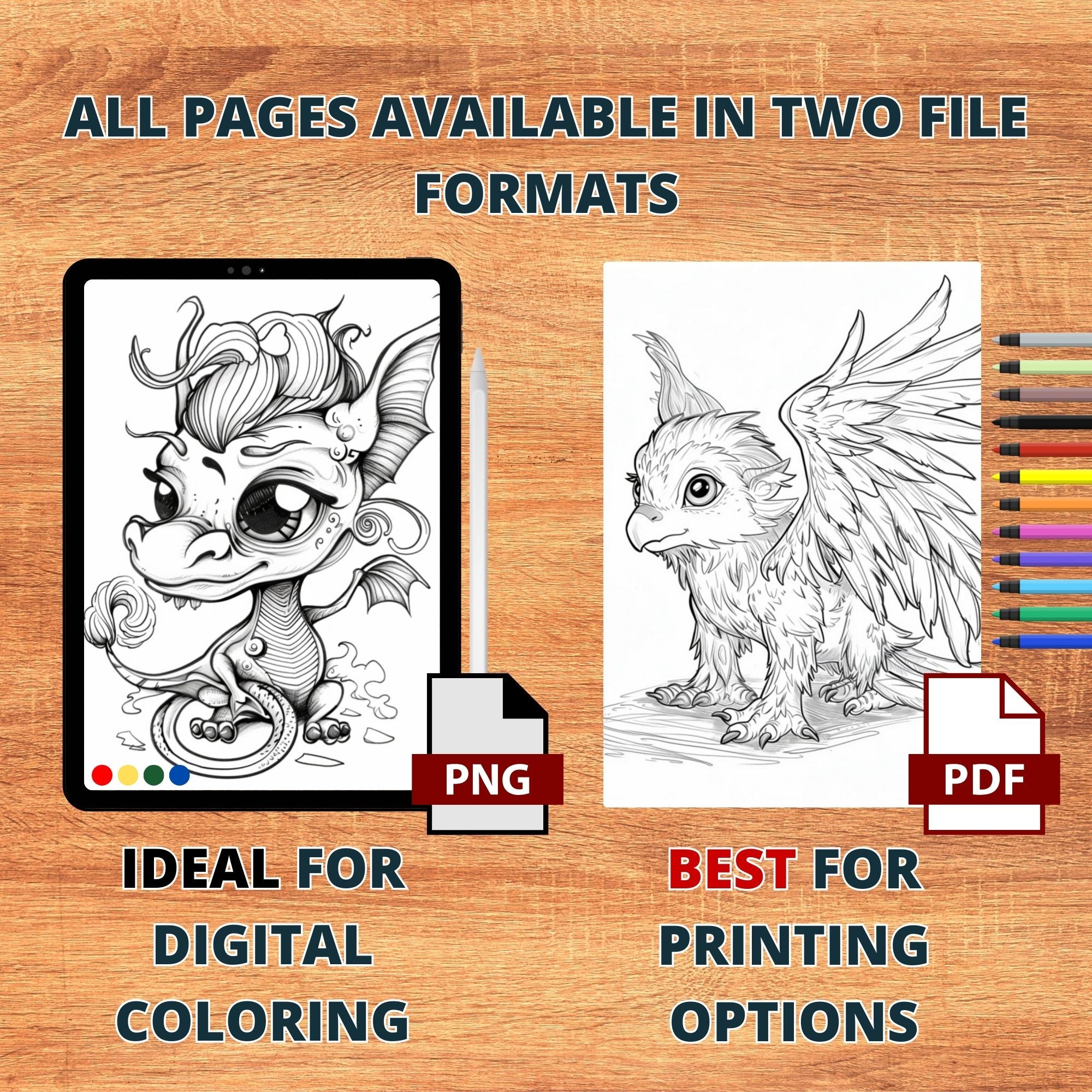 Mythical Baby Animals Coloring Pages