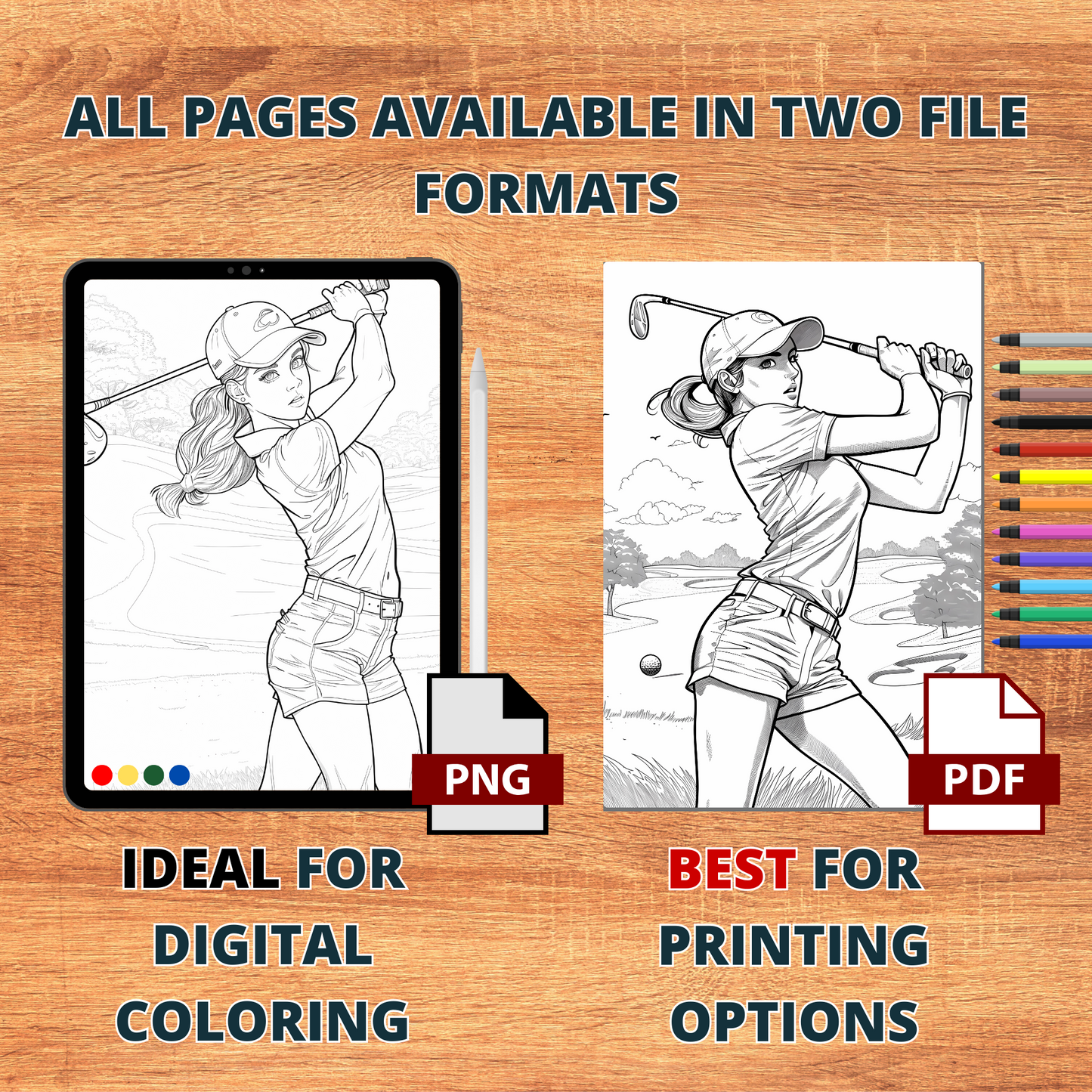 Golf Girlie Sport Coloring Pages