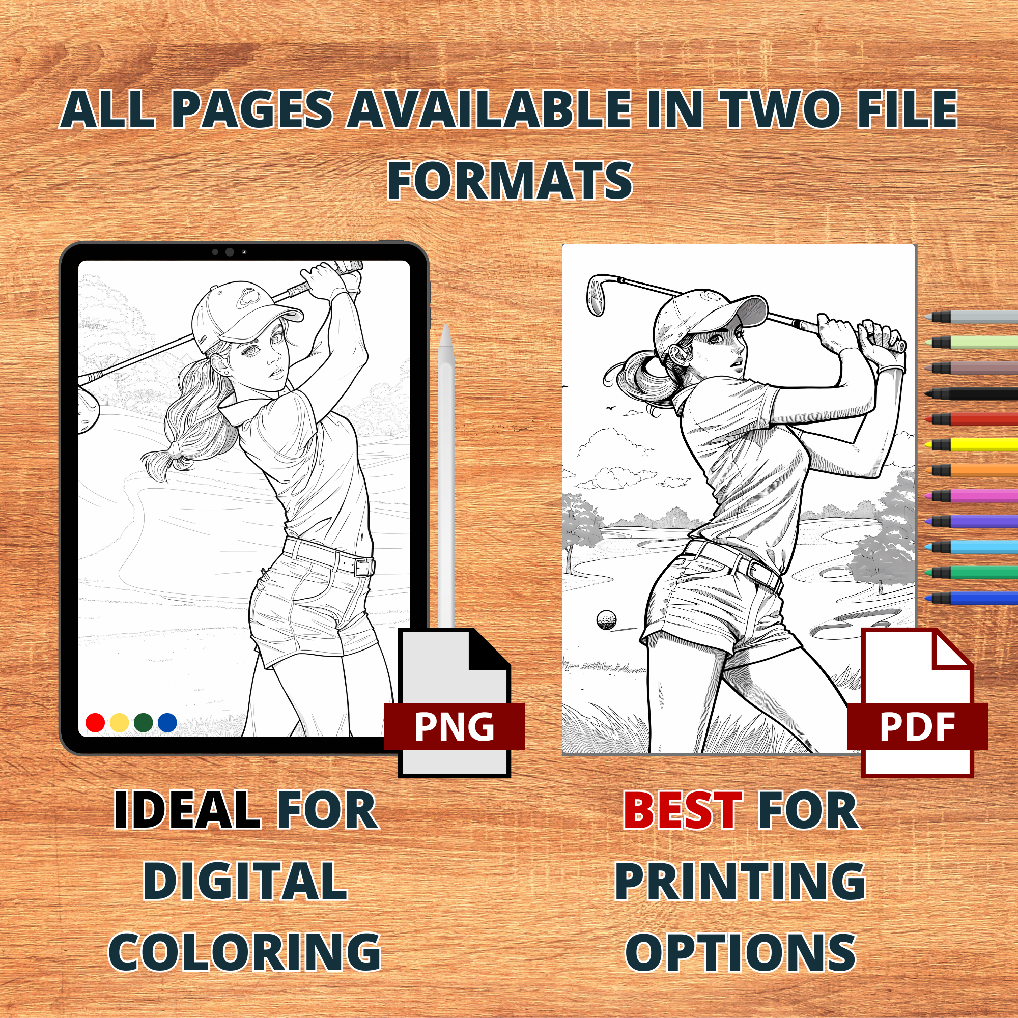 Golf Girlie Sport Coloring Pages